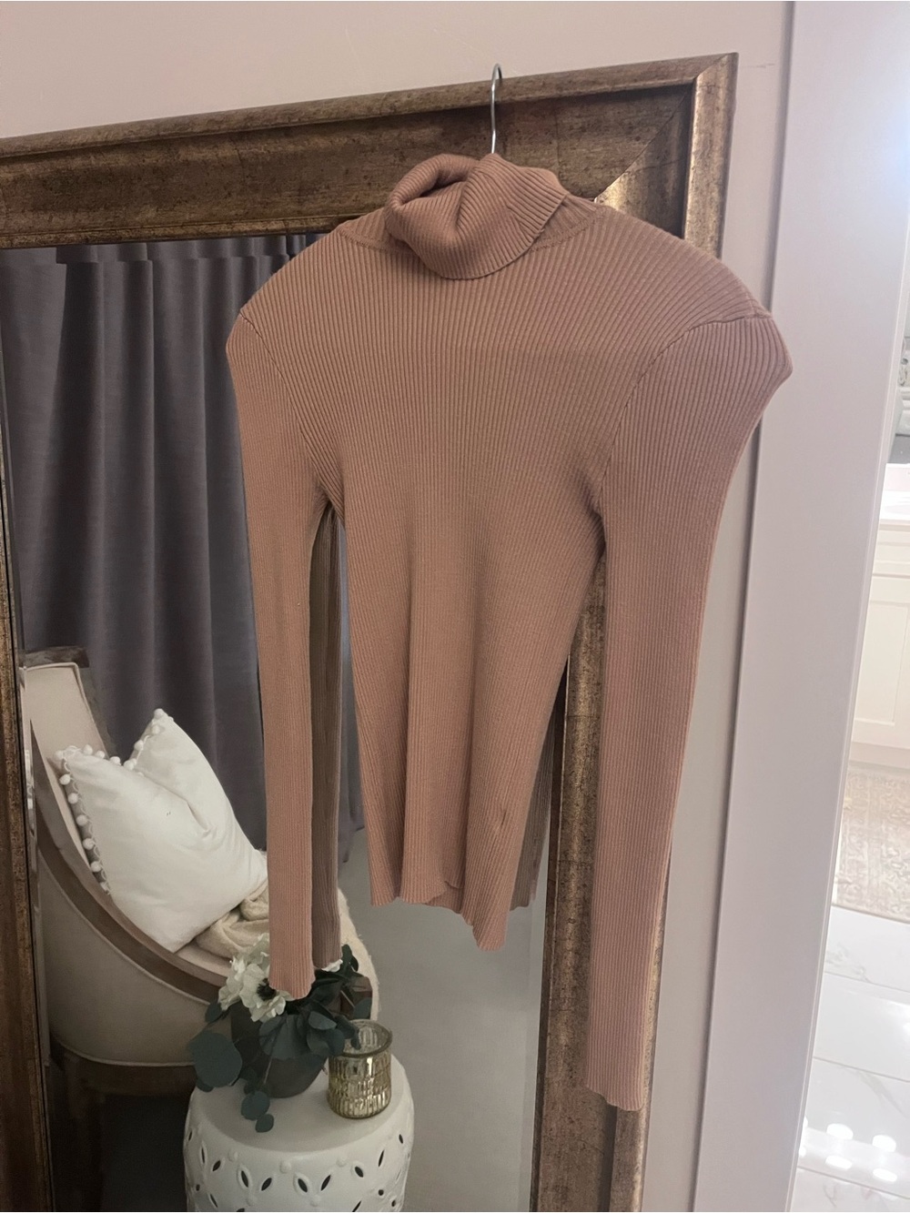 Forever 21 Women’s Ribbed Turtleneck Sweater in Taupe